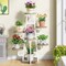 Metal and Wood 7-Tier Indoor Plant Stand with Scratch-Resistant Shelves